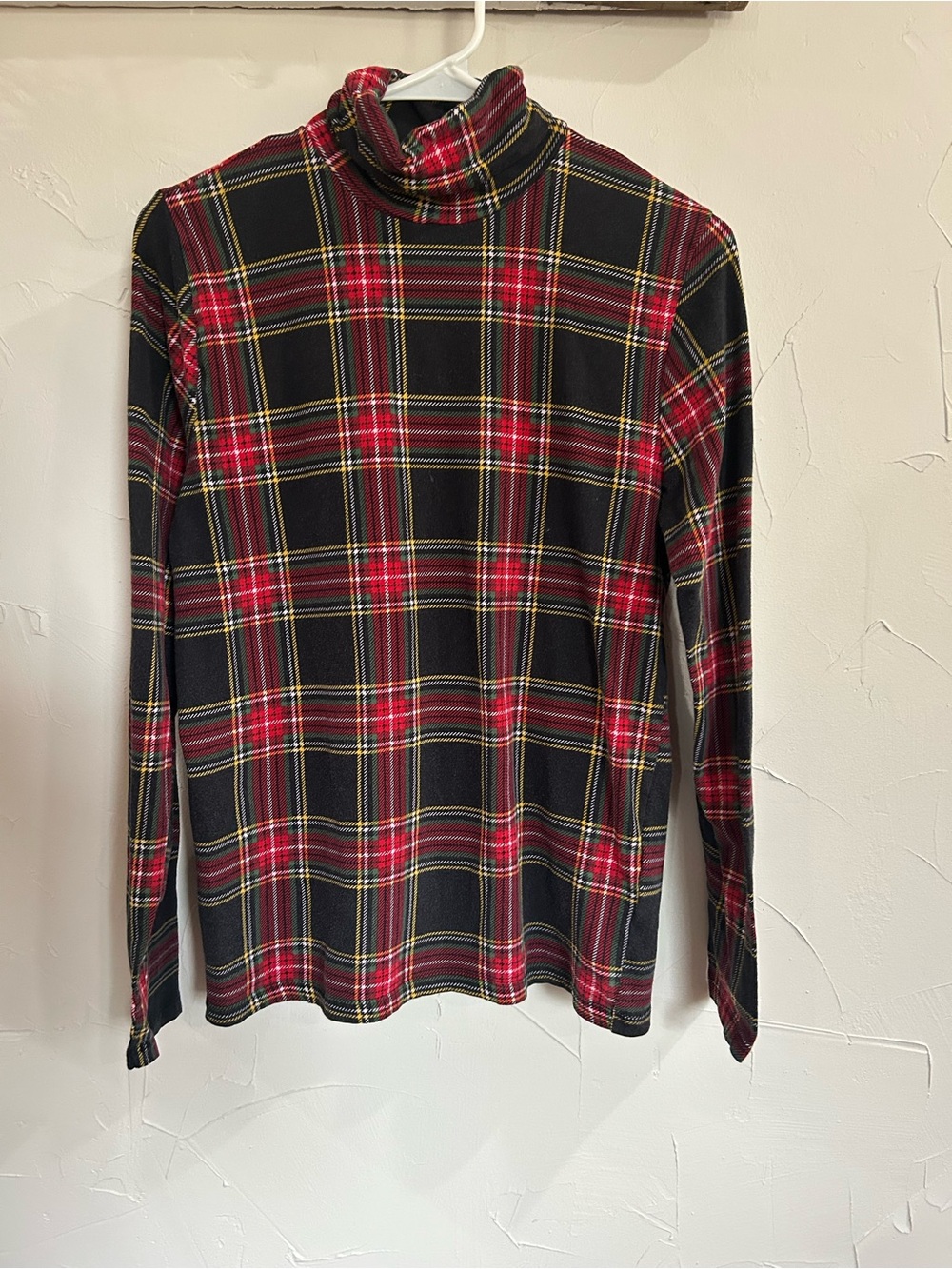 J.Crew Turtleneck Plaid Long-Sleeve Shirt - Black & Red